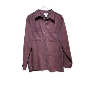 Alfred Dunner Women's Wisteria Purple Button‎ Down Career Size 12
